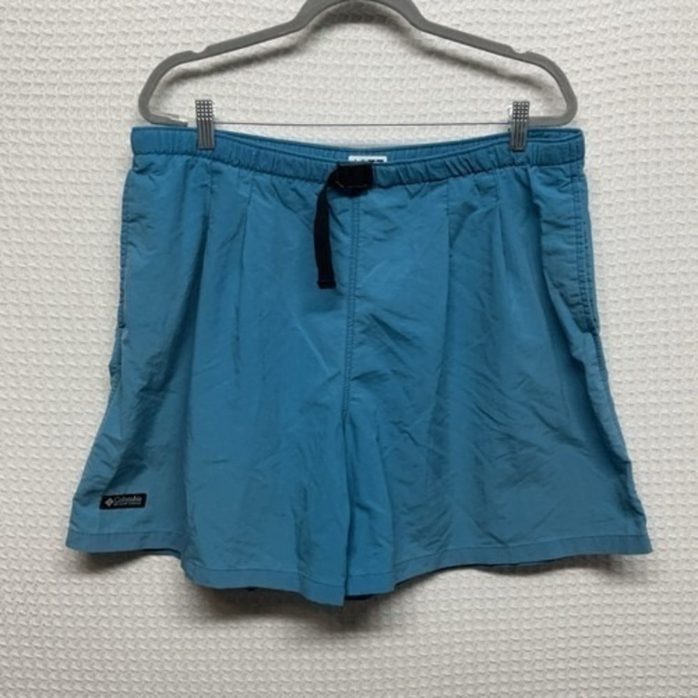 VTG 90s Columbia Sportswear Aqua Blue Board Swim Shorts Men XL (36x6) Thailand